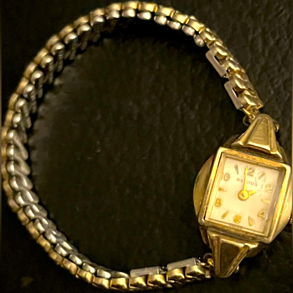 10k Rg Benrus Vintage Watch Gold Pearl Face